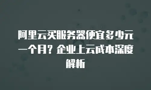阿里云买服务器便宜多少元一个月？企业上云成本深度解析