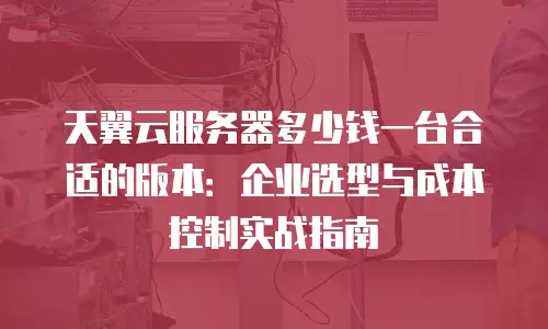 天翼云服务器多少钱一台合适的版本：企业选型与成本控制实战指南