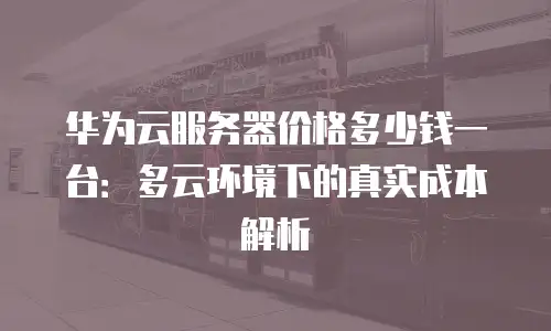 华为云服务器价格多少钱一台：多云环境下的真实成本解析