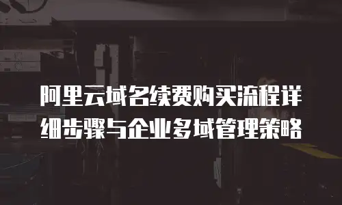 阿里云域名续费购买流程详细步骤与企业多域管理策略