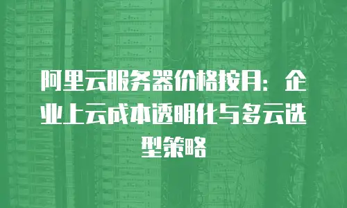 阿里云服务器价格按月：企业上云成本透明化与多云选型策略