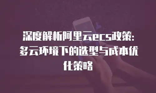 深度解析阿里云ecs政策：多云环境下的选型与成本优化策略