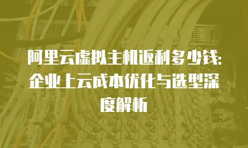 阿里云虚拟主机返利多少钱：企业上云成本优化与选型深度解析