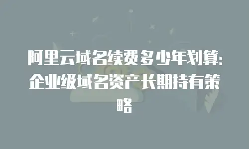 阿里云域名续费多少年划算：企业级域名资产长期持有策略