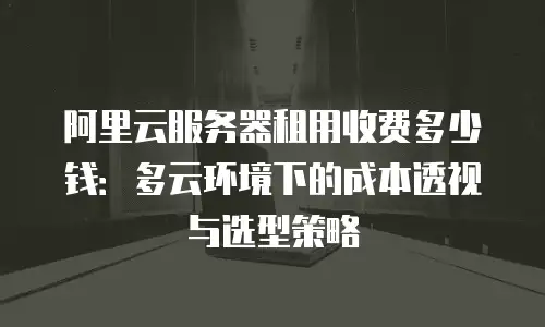 阿里云服务器租用收费多少钱：多云环境下的成本透视与选型策略