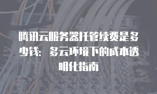 腾讯云服务器托管续费是多少钱：多云环境下的成本透明化指南
