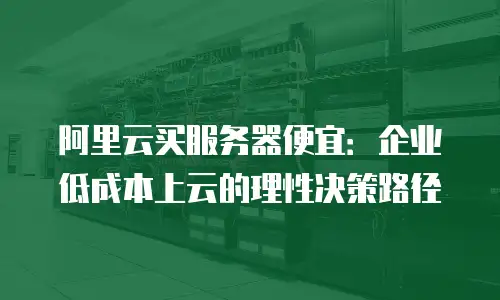 阿里云买服务器便宜：企业低成本上云的理性决策路径