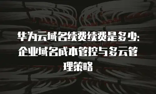 华为云域名续费续费是多少：企业域名成本管控与多云管理策略