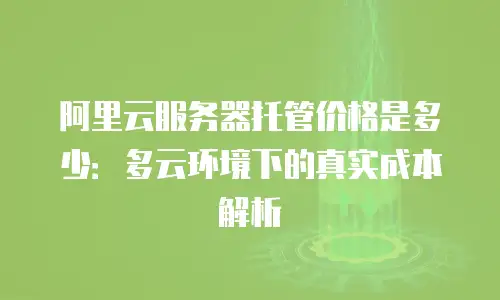 阿里云服务器托管价格是多少：多云环境下的真实成本解析