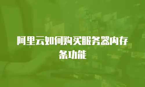 阿里云如何购买服务器内存条功能