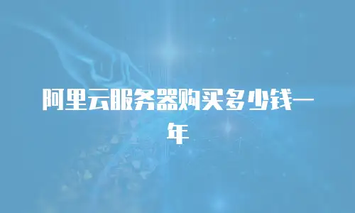 阿里云服务器购买多少钱一年
