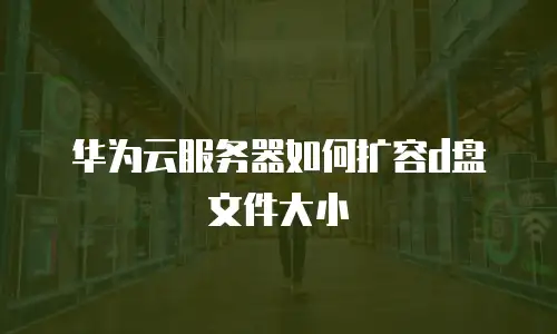 华为云服务器如何扩容d盘文件大小