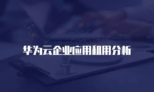 华为云企业应用租用分析