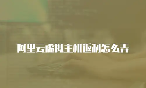 阿里云虚拟主机返利怎么弄