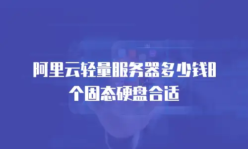 阿里云轻量服务器多少钱8个固态硬盘合适