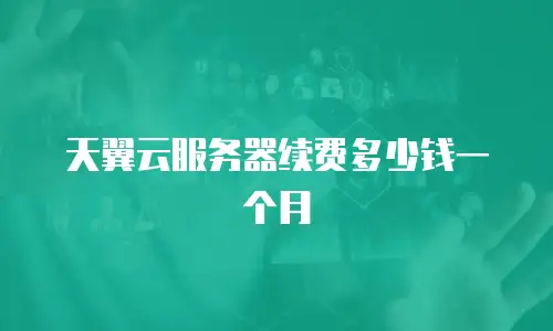 天翼云服务器续费多少钱一个月