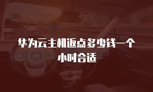 华为云主机返点多少钱一个小时合适