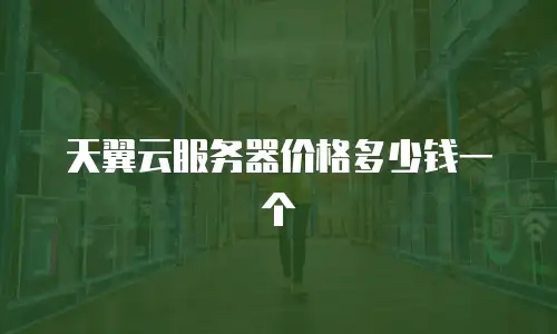 天翼云服务器价格多少钱一个