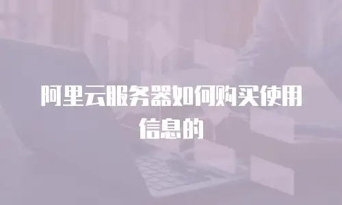 阿里云服务器如何购买使用信息的