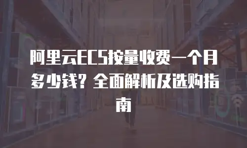 阿里云ECS按量收费一个月多少钱？全面解析及选购指南