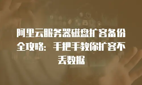 阿里云服务器磁盘扩容备份全攻略：手把手教你扩容不丢数据