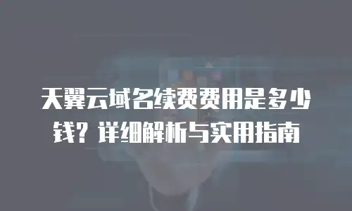 天翼云域名续费费用是多少钱？详细解析与实用指南