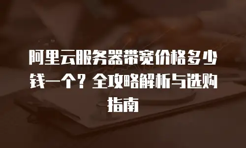 阿里云服务器带宽价格多少钱一个？全攻略解析与选购指南