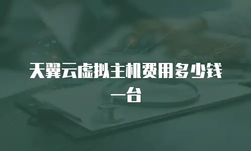 天翼云虚拟主机费用多少钱一台