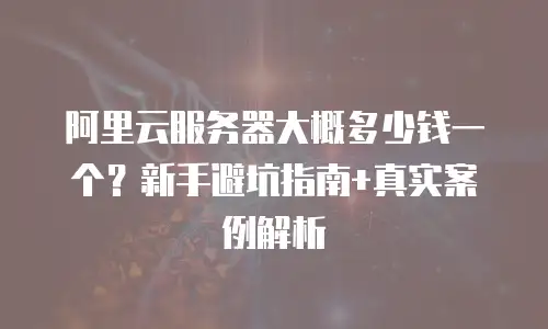 阿里云服务器大概多少钱一个？新手避坑指南+真实案例解析