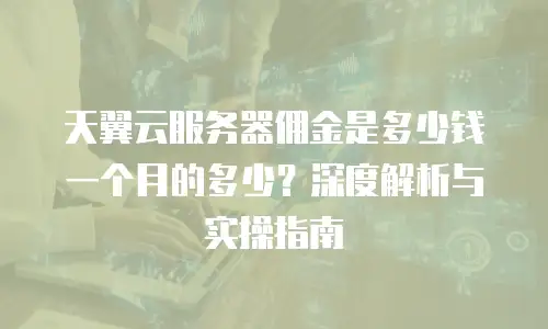 天翼云服务器佣金是多少钱一个月的多少？深度解析与实操指南