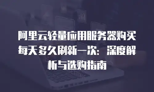 阿里云轻量应用服务器购买每天多久刷新一次：深度解析与选购指南
