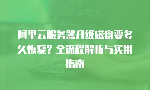 阿里云服务器升级磁盘要多久恢复？全流程解析与实用指南