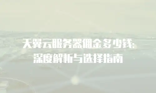天翼云服务器佣金多少钱：深度解析与选择指南
