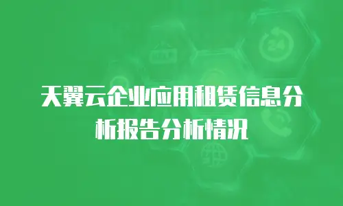 天翼云企业应用租赁信息分析报告分析情况