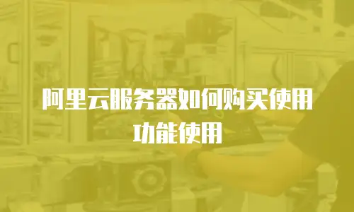 阿里云服务器如何购买使用功能使用