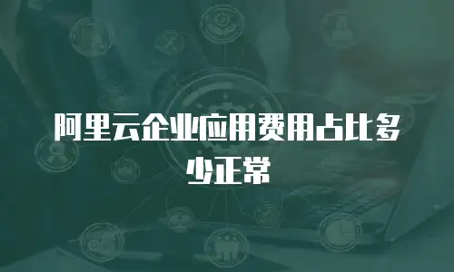 阿里云企业应用费用占比多少正常