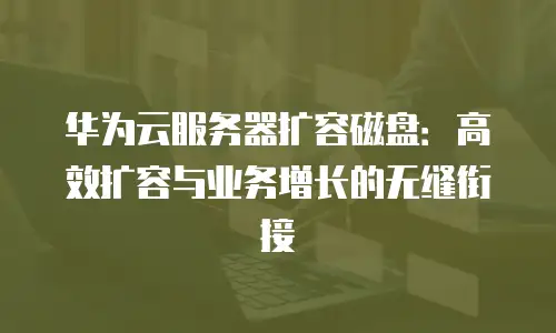 华为云服务器扩容磁盘：高效扩容与业务增长的无缝衔接