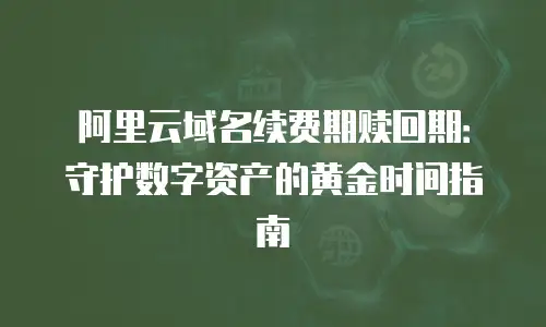 阿里云域名续费期赎回期：守护数字资产的黄金时间指南