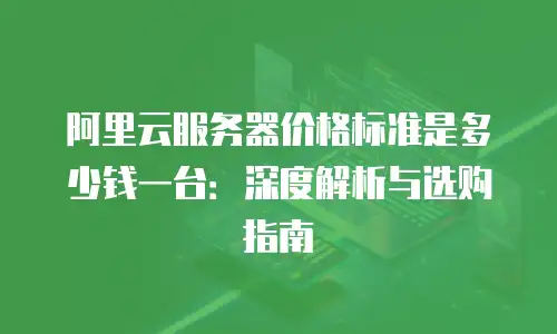 阿里云服务器价格标准是多少钱一台：深度解析与选购指南