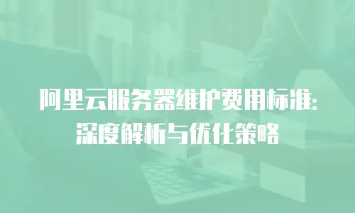 阿里云服务器维护费用标准：深度解析与优化策略