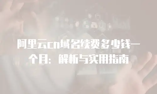 阿里云cn域名续费多少钱一个月：解析与实用指南