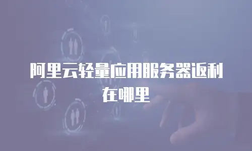 阿里云轻量应用服务器返利在哪里