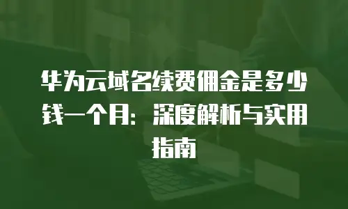 华为云域名续费佣金是多少钱一个月：深度解析与实用指南