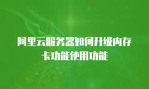 阿里云服务器如何升级内存卡功能使用功能