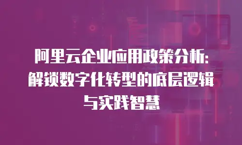 阿里云企业应用政策分析：解锁数字化转型的底层逻辑与实践智慧