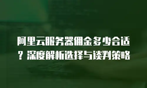 阿里云服务器佣金多少合适？深度解析选择与谈判策略