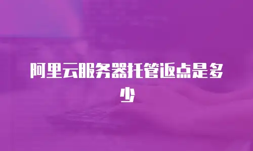 阿里云服务器托管返点是多少