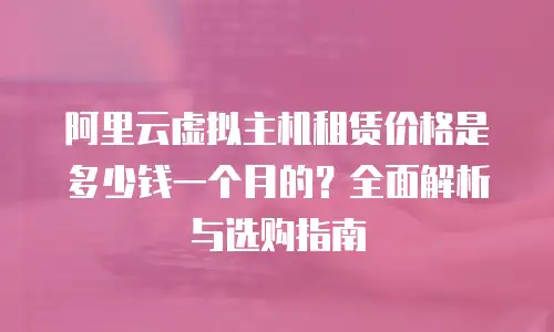 阿里云虚拟主机租赁价格是多少钱一个月的？全面解析与选购指南