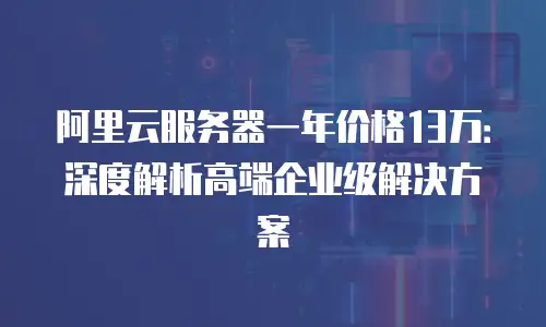 阿里云服务器一年价格13万：深度解析高端企业级解决方案