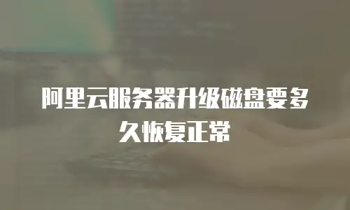 阿里云服务器升级磁盘要多久恢复正常